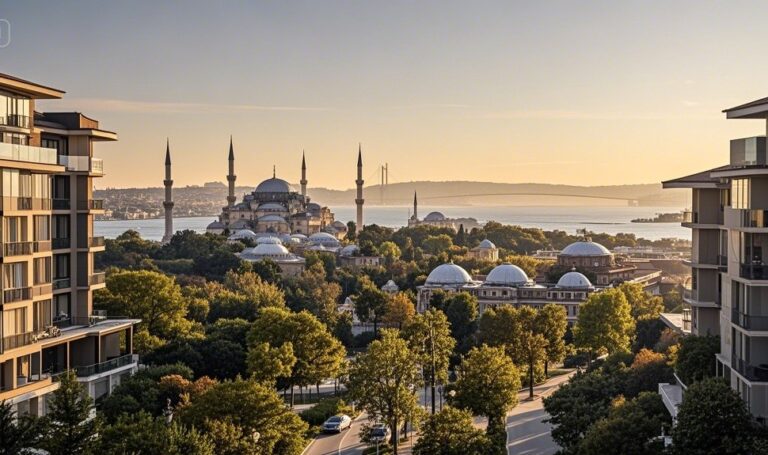 jimeng 2025 05 05 724 A welcoming panoramic view of Istanbul showing peaceful residential neighborho e1746400211517
